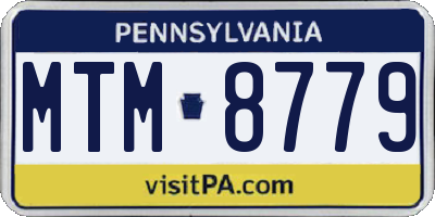 PA license plate MTM8779