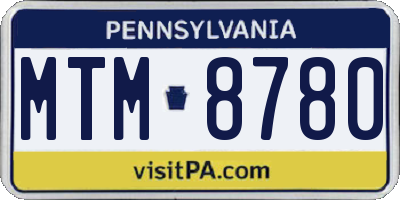 PA license plate MTM8780