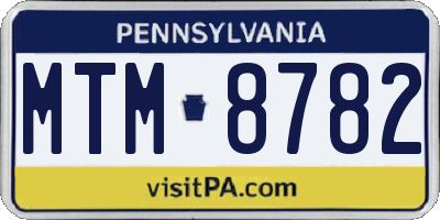 PA license plate MTM8782