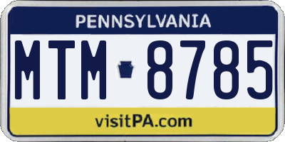 PA license plate MTM8785