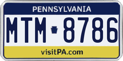 PA license plate MTM8786