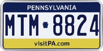 PA license plate MTM8824
