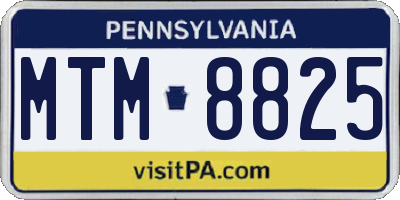 PA license plate MTM8825