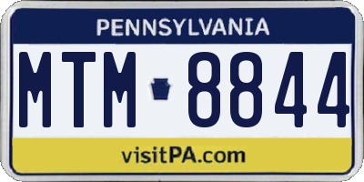 PA license plate MTM8844