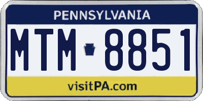 PA license plate MTM8851