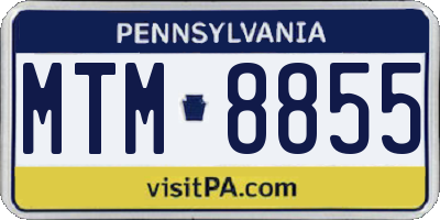 PA license plate MTM8855