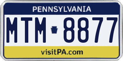PA license plate MTM8877