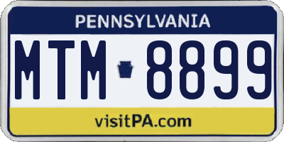 PA license plate MTM8899