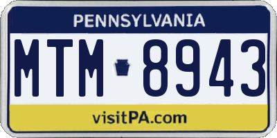 PA license plate MTM8943