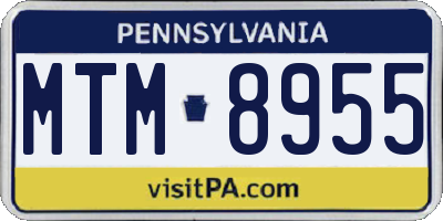 PA license plate MTM8955