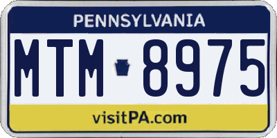 PA license plate MTM8975