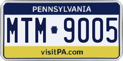 PA license plate MTM9005