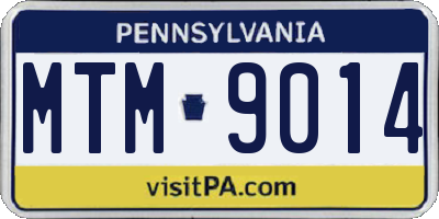 PA license plate MTM9014