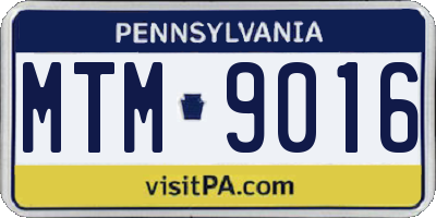 PA license plate MTM9016