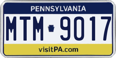 PA license plate MTM9017