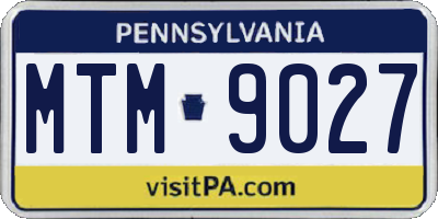 PA license plate MTM9027