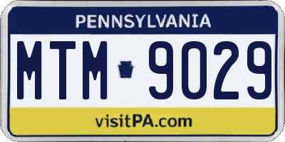 PA license plate MTM9029