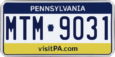 PA license plate MTM9031