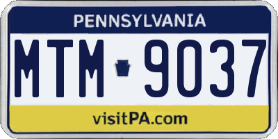 PA license plate MTM9037