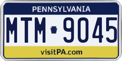 PA license plate MTM9045