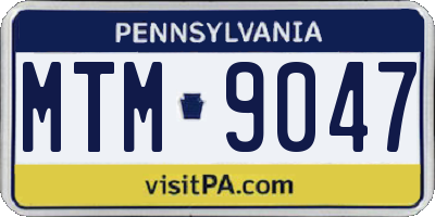PA license plate MTM9047