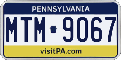 PA license plate MTM9067
