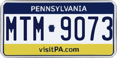 PA license plate MTM9073