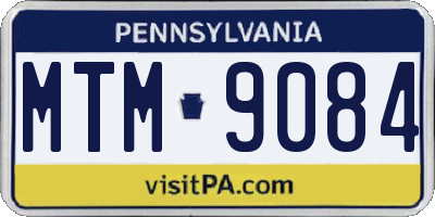 PA license plate MTM9084