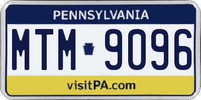 PA license plate MTM9096