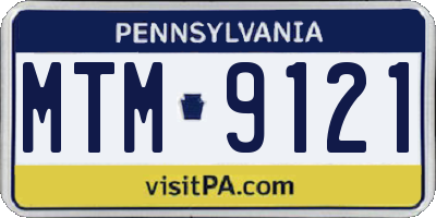 PA license plate MTM9121