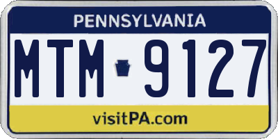PA license plate MTM9127