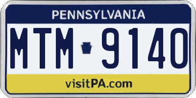 PA license plate MTM9140