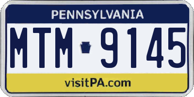 PA license plate MTM9145