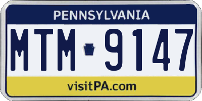 PA license plate MTM9147