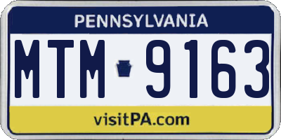 PA license plate MTM9163
