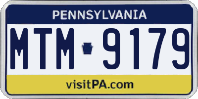 PA license plate MTM9179