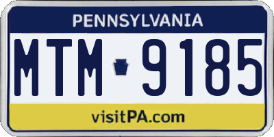 PA license plate MTM9185