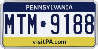 PA license plate MTM9188