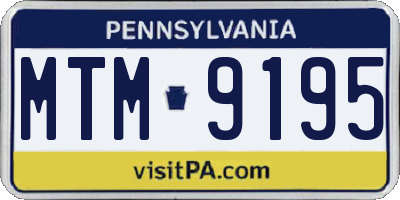 PA license plate MTM9195