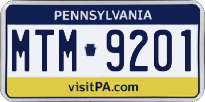 PA license plate MTM9201
