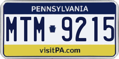 PA license plate MTM9215