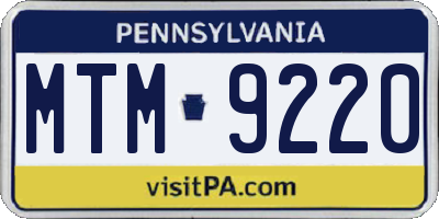 PA license plate MTM9220