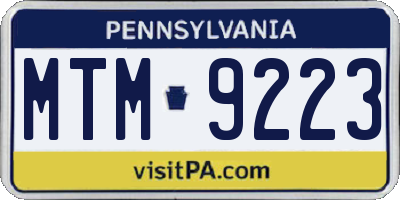 PA license plate MTM9223