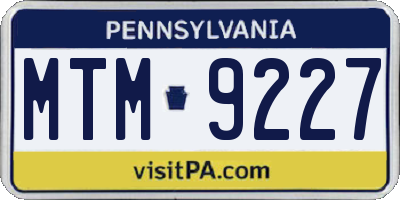PA license plate MTM9227