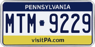 PA license plate MTM9229