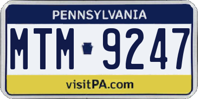 PA license plate MTM9247