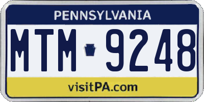 PA license plate MTM9248