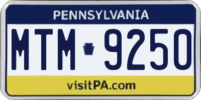 PA license plate MTM9250