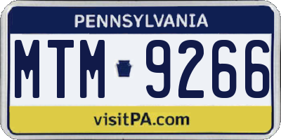 PA license plate MTM9266