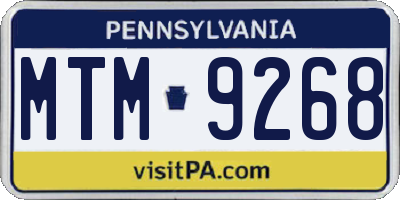 PA license plate MTM9268